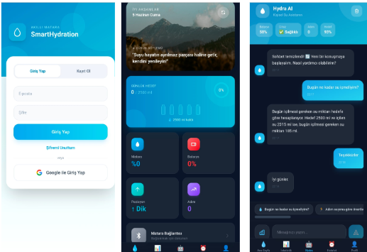 Flutter app screens